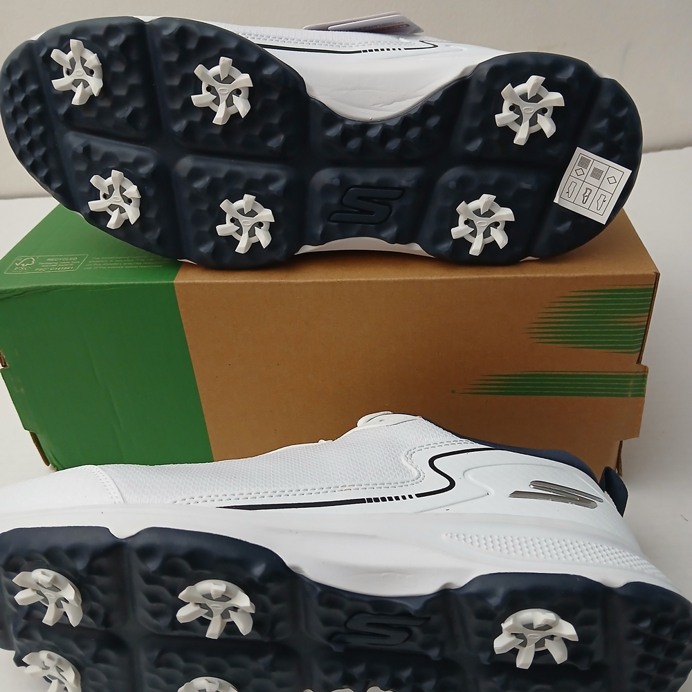 Skechers White/Navy Water Repellent Sneakers Go Golf Torque Size 10 New $55 - Picture 8 of 11